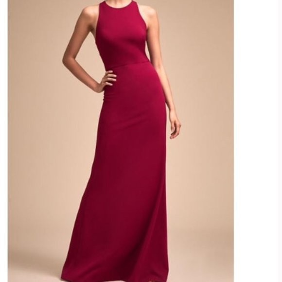 BHLDN Klara Bridesmaids Dress in Ruby - Picture 1 of 9